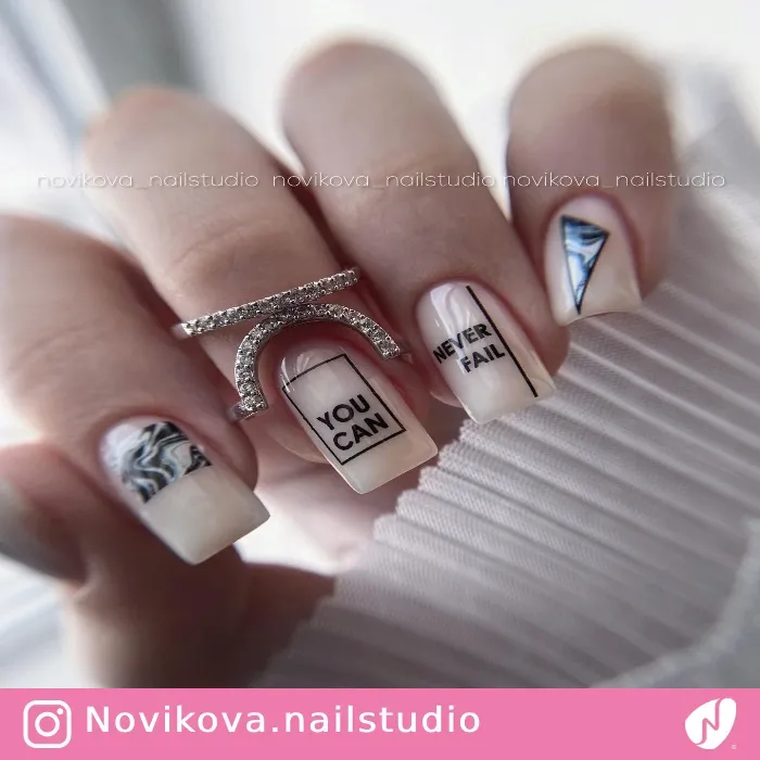 Geometric Patterns with Writing on Nails
